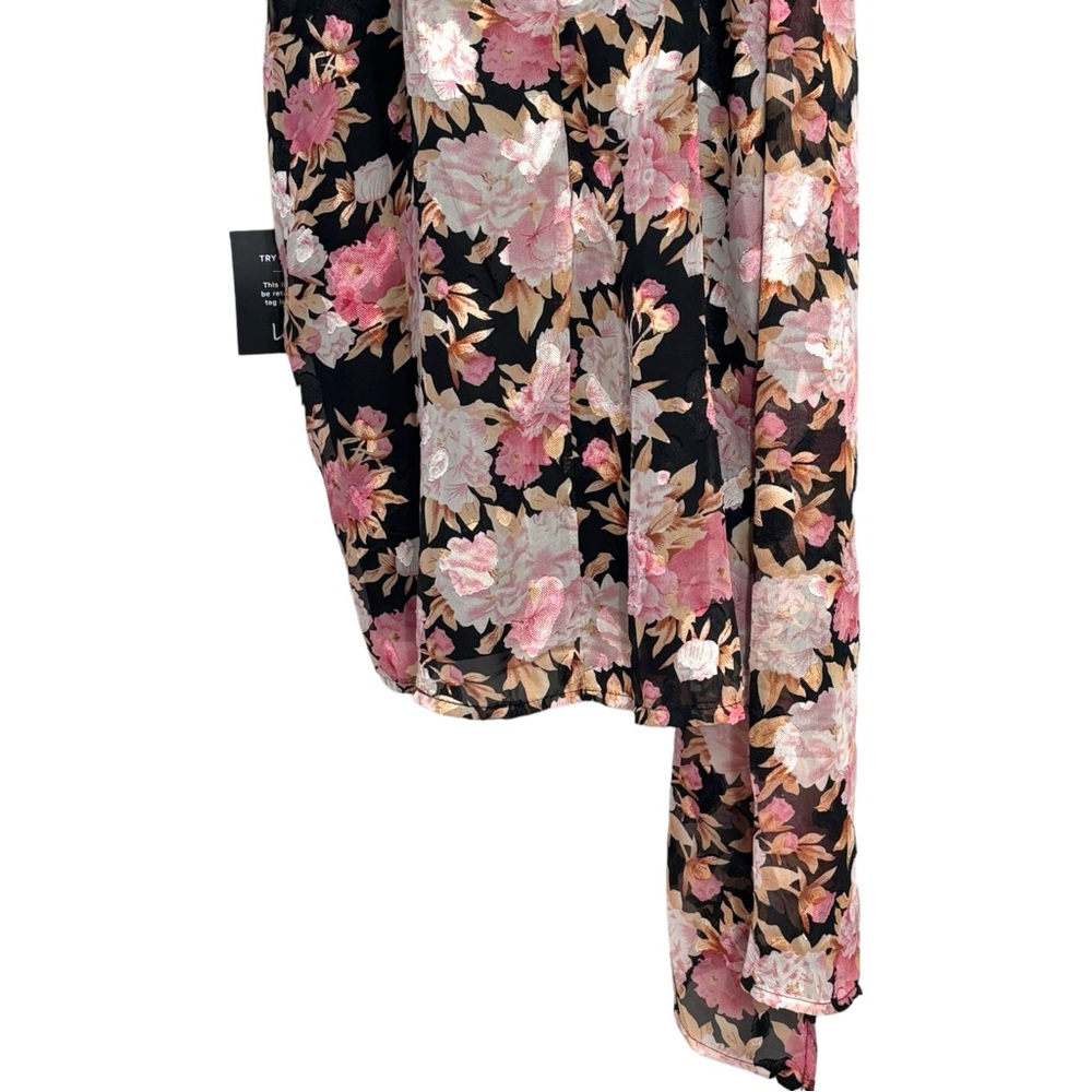 Lulus Black Floral Mini Faux Wrap Formal Dress size Small NWT - Picture 15 of 15